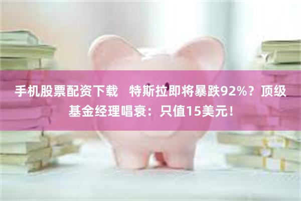 手机股票配资下载   特斯拉即将暴跌92%？顶级基金经理唱衰：只值15美元！