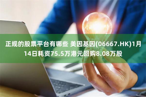 正规的股票平台有哪些 美因基因(06667.HK)1月14日耗资75.5万港元回购8.08万股