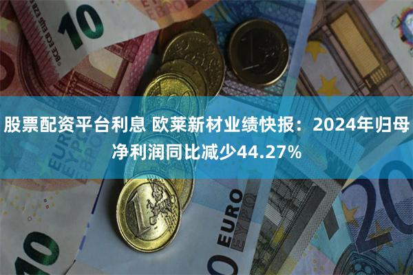 股票配资平台利息 欧莱新材业绩快报：2024年归母净利润同比减少44.27%